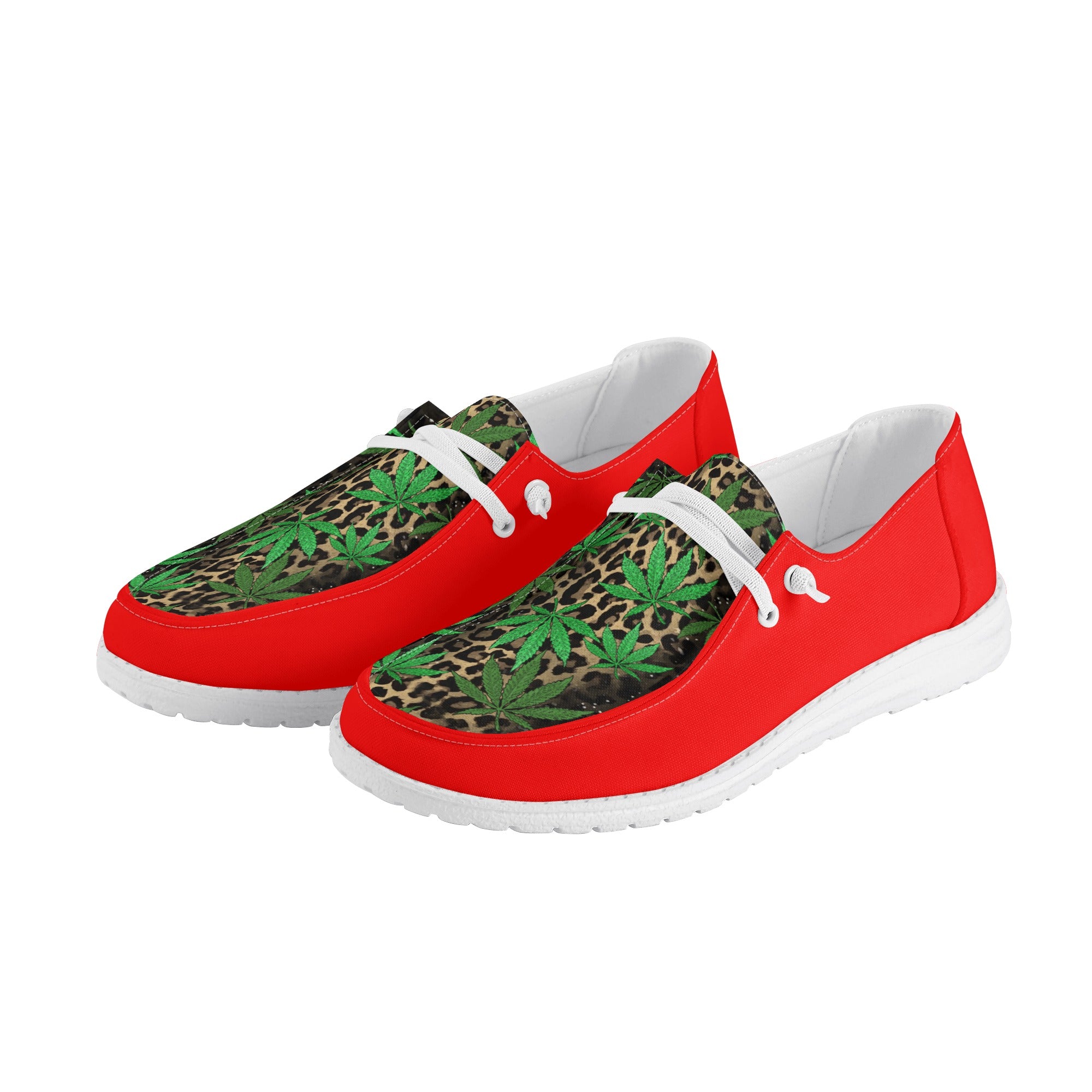 Womens Leopard Mary Jane Canvas Loafers