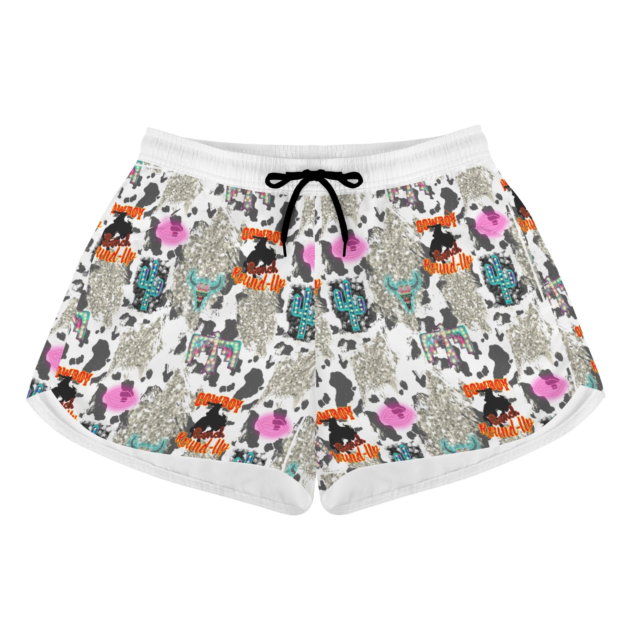 Women's Round Up Cowboy Print Casual Shorts